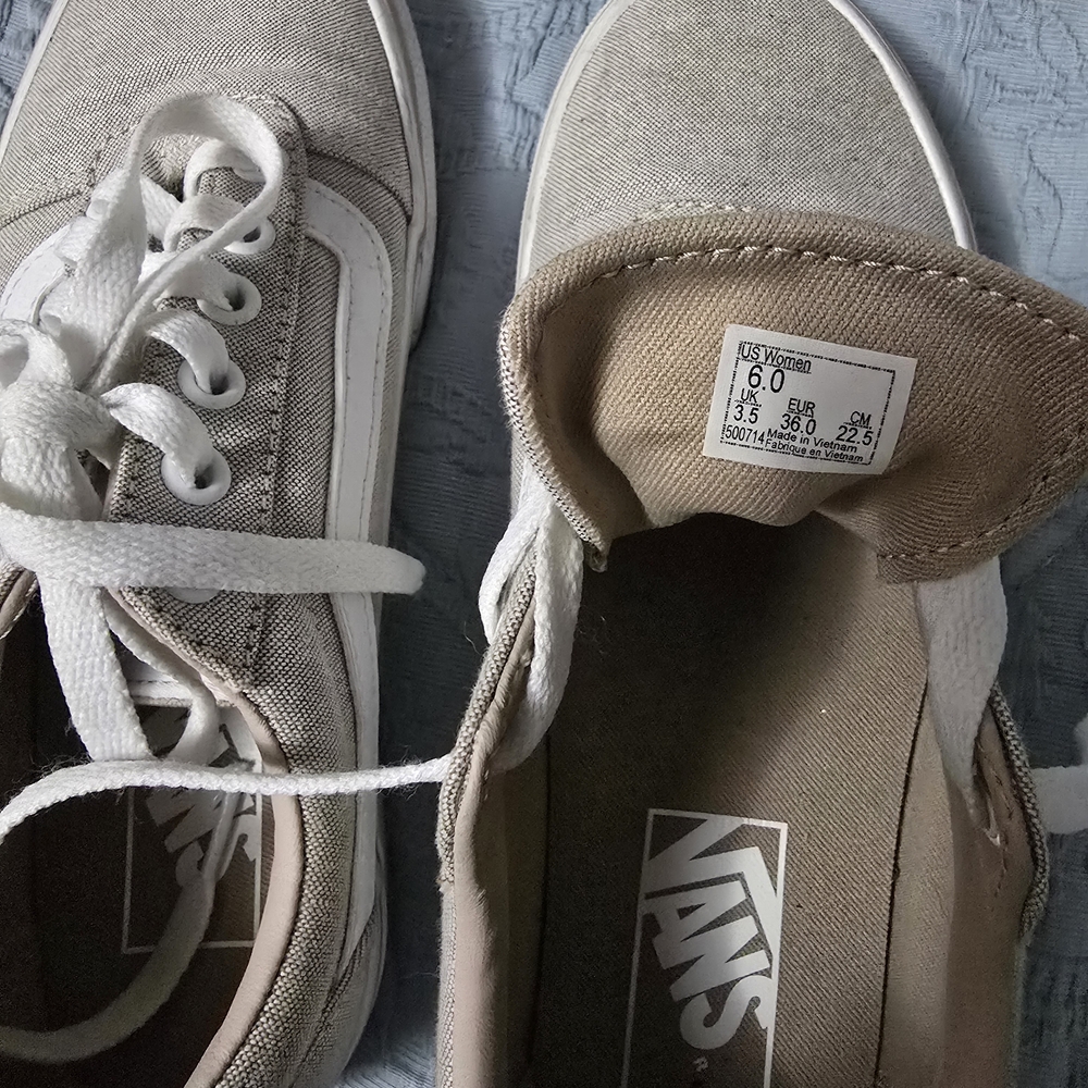 Vans Gray and White Sneakers